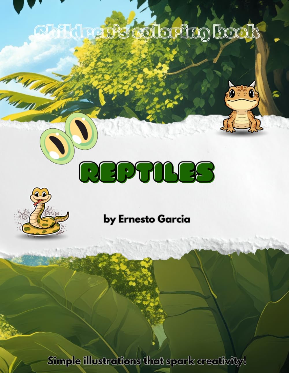 Children’s coloring book - Reptiles: Simple illustrations that spark creativity!