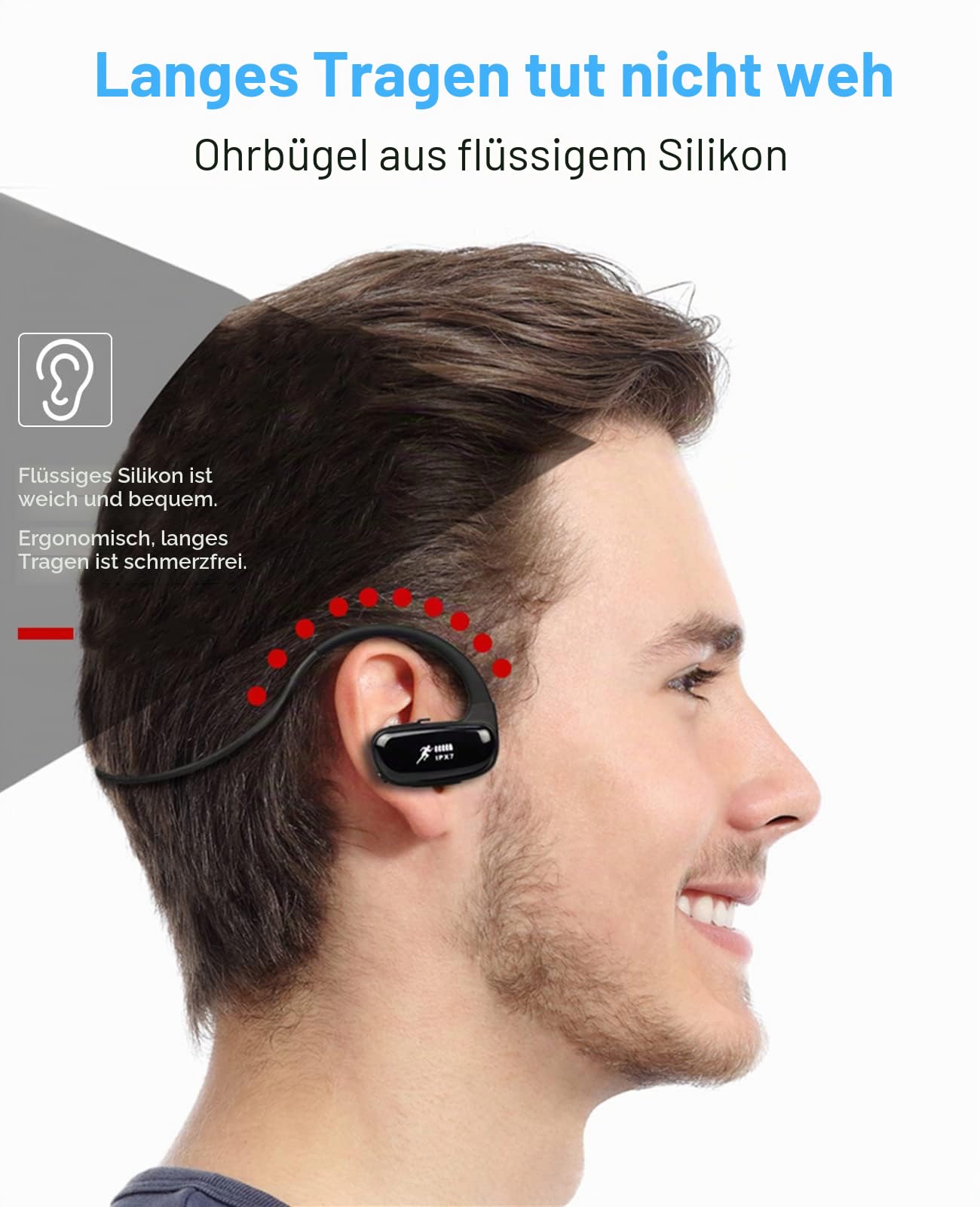 CYBORIS Sport Schwimmen Wasserdichte Kopfhörer, IPX7 Wasserdicht 32GB MP3-Player mit Bluetooth, Lauf-Kopfhörer, 10 Stunden Spielzeit, Kabelloses Bluetooth 5.3 Headset mit Geräuschunterdrückung