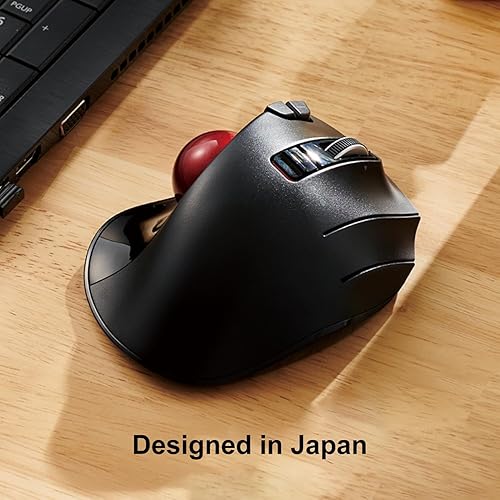 Miniatura 2 de ELECOM EX-G Ratón de Trackball, inalámbrico de 2.4 GHz, control de pulgar, función de 6 botones con seguimiento suave, diseño ergonómico, sensor