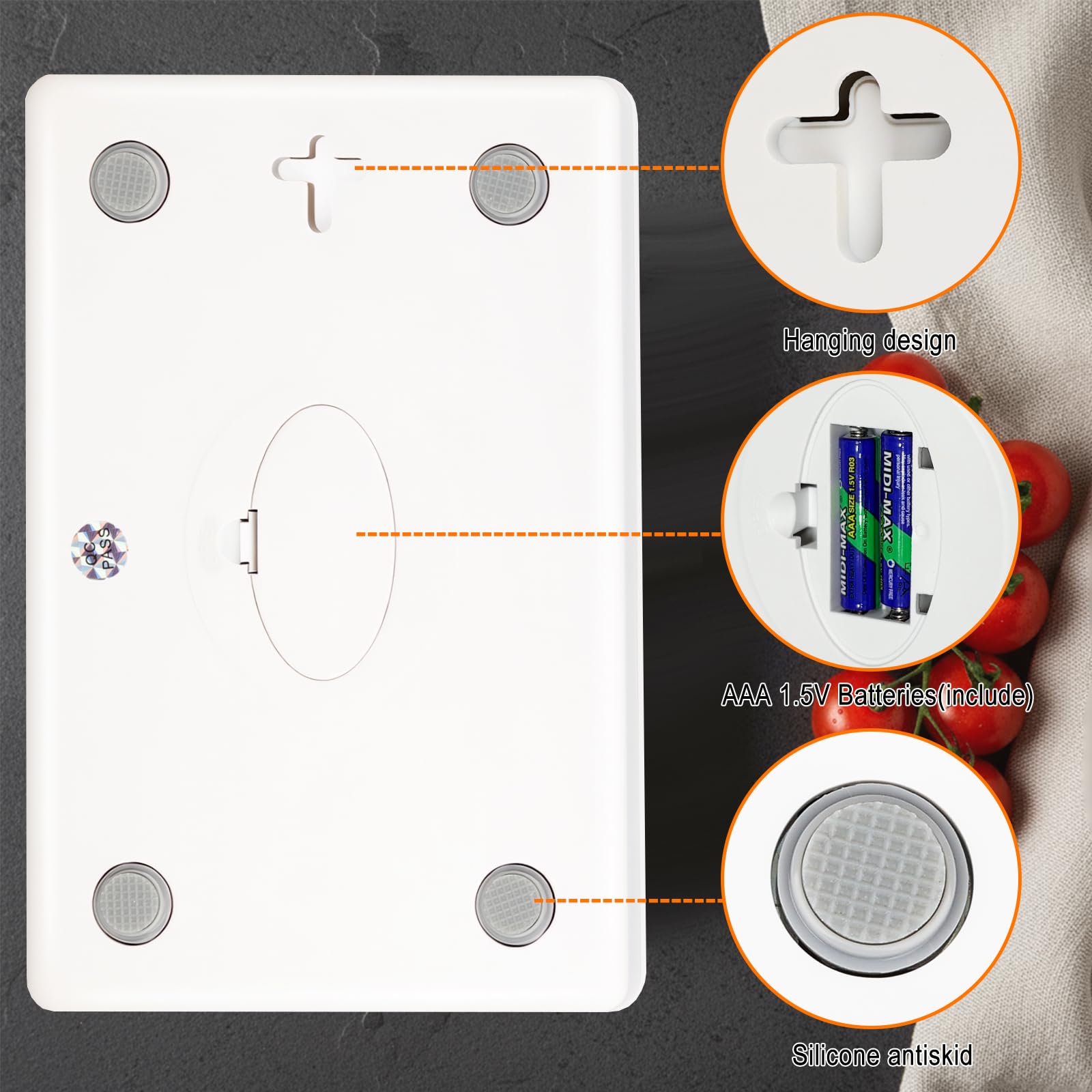 Digitale Küchenwaage mit großem LCD-Display und Tara-Funktion, präzise digitale Küchenwaage mit einem Gewicht von bis zu 15 kg, Genauigkeit 1 g, Einheitenumschaltung (g/kg/ml/oz/lb), ideal zum Backen