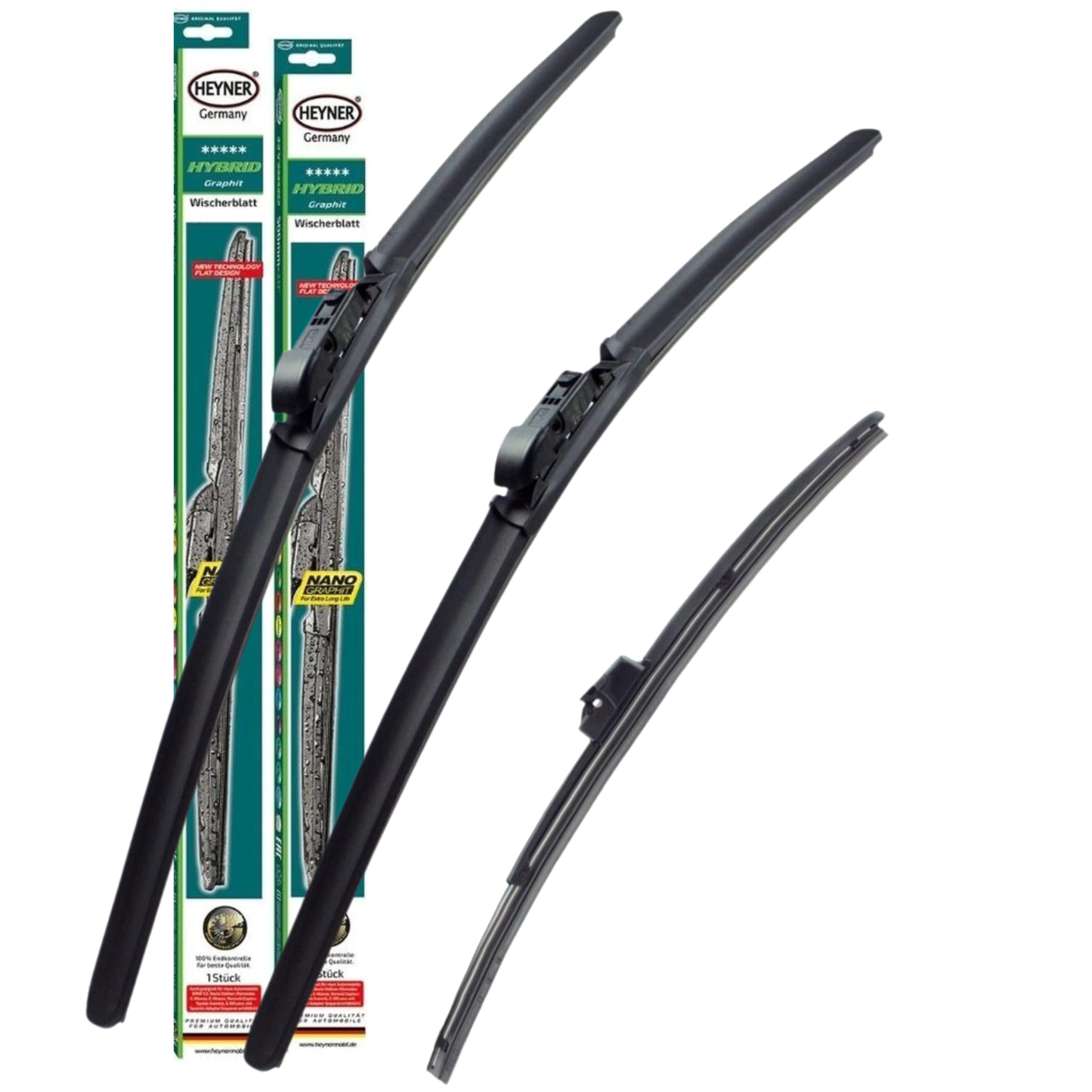 Tergicristalli Ibridi HEYNER HYBRID Per VOLVO C30 2006-2010 – Set Anteriore E Posteriore – 66/50,8/40,6 Cm