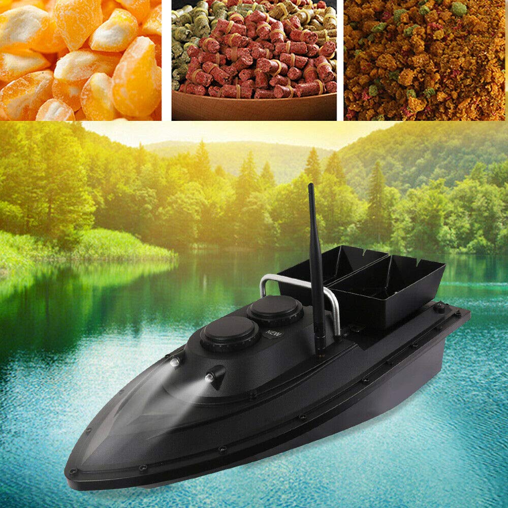Futterboot, RC Fischköder Boot mit 2 Unabhängigen Köderfächern Cruise Köderboot Kabellos Angelköder Fischfinder Ferngesteuertes Boot 5200mAh 500M