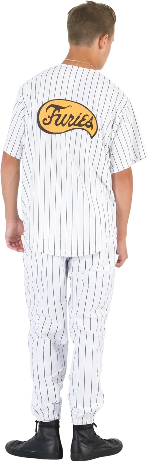 Warriors Furies Team Pinstripped Baseball Jersey Top Adult Halloween Costume Cosplay
