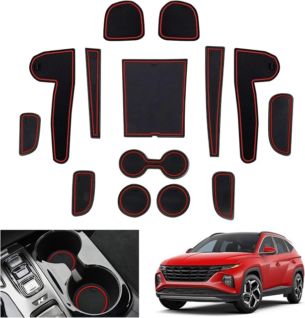 GAFAT Hyunda-i Tucson NX4 2021-2024 2025 (elektroniczna automatyka) maty antypoślizgowe, Tucson 2023, gumowe maty do konsoli środkowej, pudełka do przechowywania, uchwyt na kubek, szew drzwiowy
