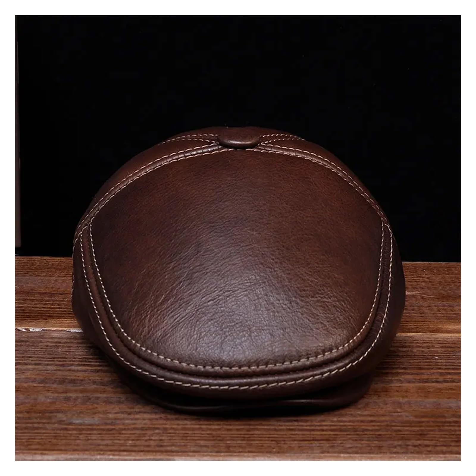 HL027 New Design Men's 100% Genuine Leather Cap/Newsboy/Beret/Cabbie Hat