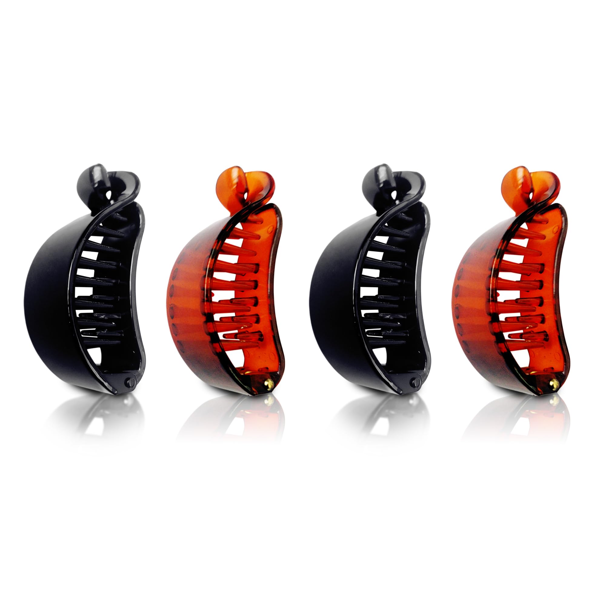 Sanas Banana Hair Clips (4Pcs) Girls Accessories Hair Clips For Women's Cute Hair Clips Korean Hair Accessory Fashion Small (4Pcs) (Black & Brown)-picture-37