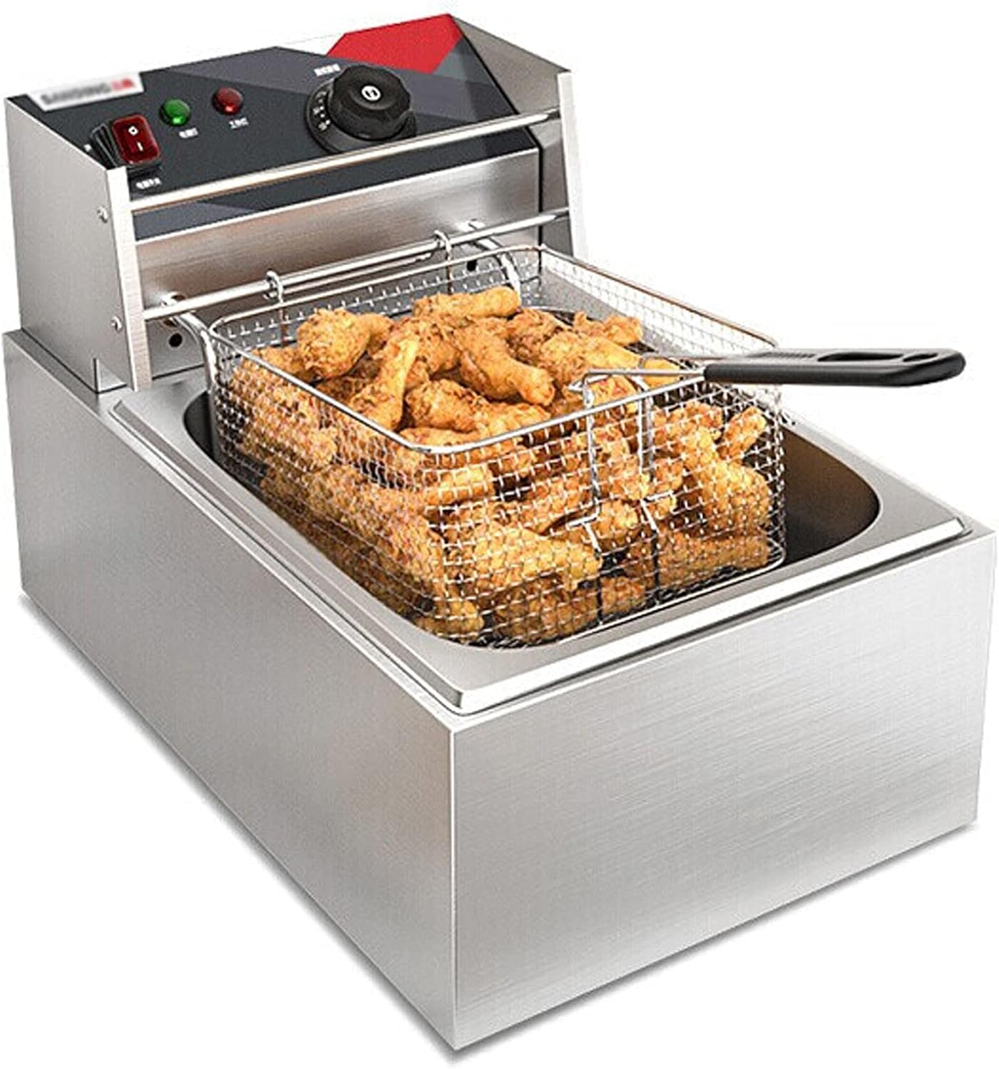 Amazon.co.jp 10 リットル 2500W ステンレス鋼フライヤー、業務用電気ディープ ファット フライヤー カウンタートップ オイル フライヤー、レストランおよび家庭用温度制御