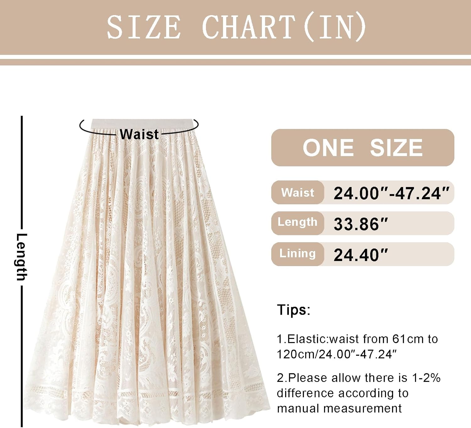 Womens Embroidered Lace Skirts Elastic High Waist A-line Skirt Layered Fairy Skirts 2025 Fashion Summer Midi Skirt - Image 6