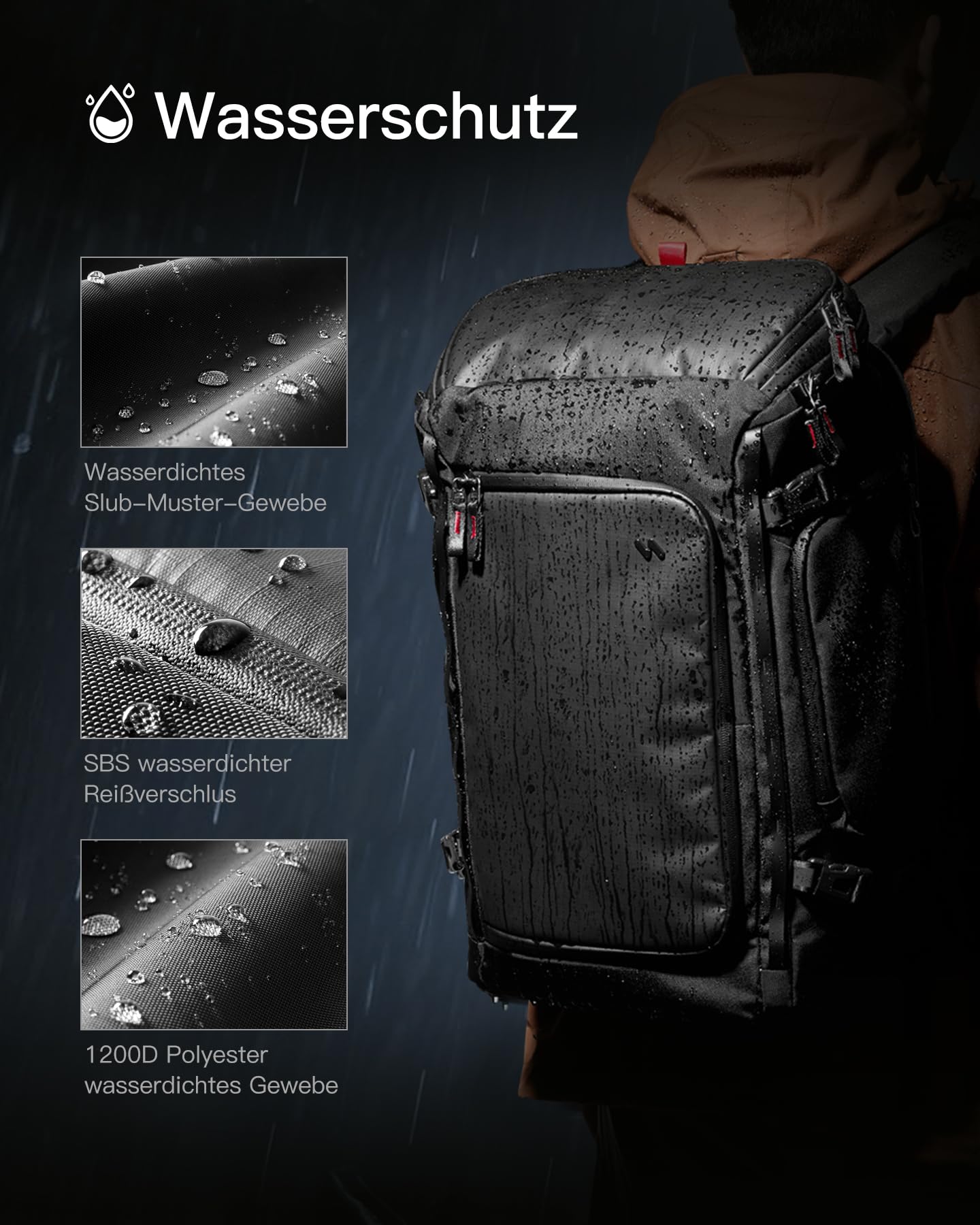 Inateck Reiserucksack Rucksack 40L, TSA Freundlich Groß Spritzwassergeschützt Handgepäck Flugzeug Travel Carry on Backpack für 17 Zoll Laptop, für Business, Reise Weekender Trip