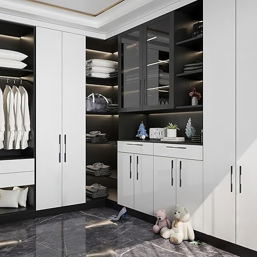 Miniatura 5 de Satanga Tiradores de gabinete de cocina con agujero central de 10 pulgadas, barra negra mate moderna, paquete de 5 tiradores sólidos estilo europeo