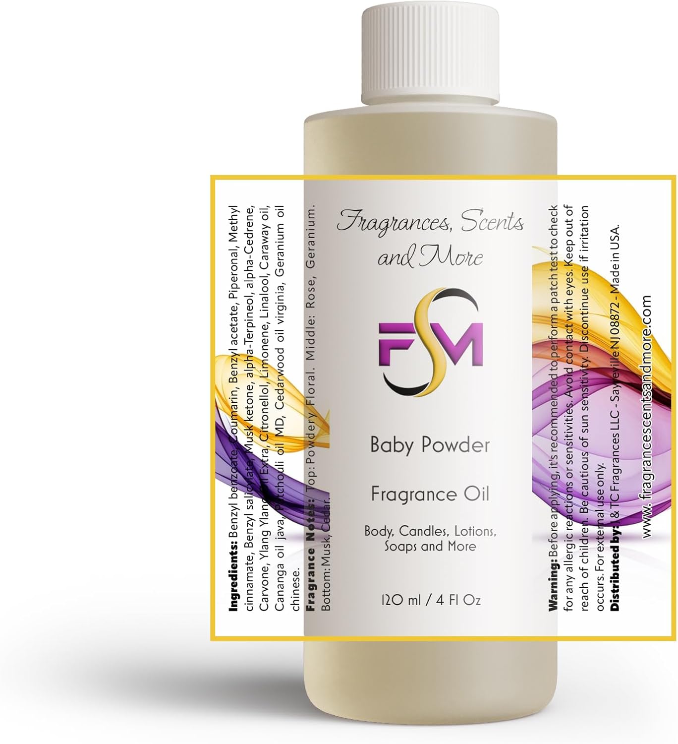 Baby Powder Fragrance Oil - 4 Fl Oz Plastic Bottle (120ml)