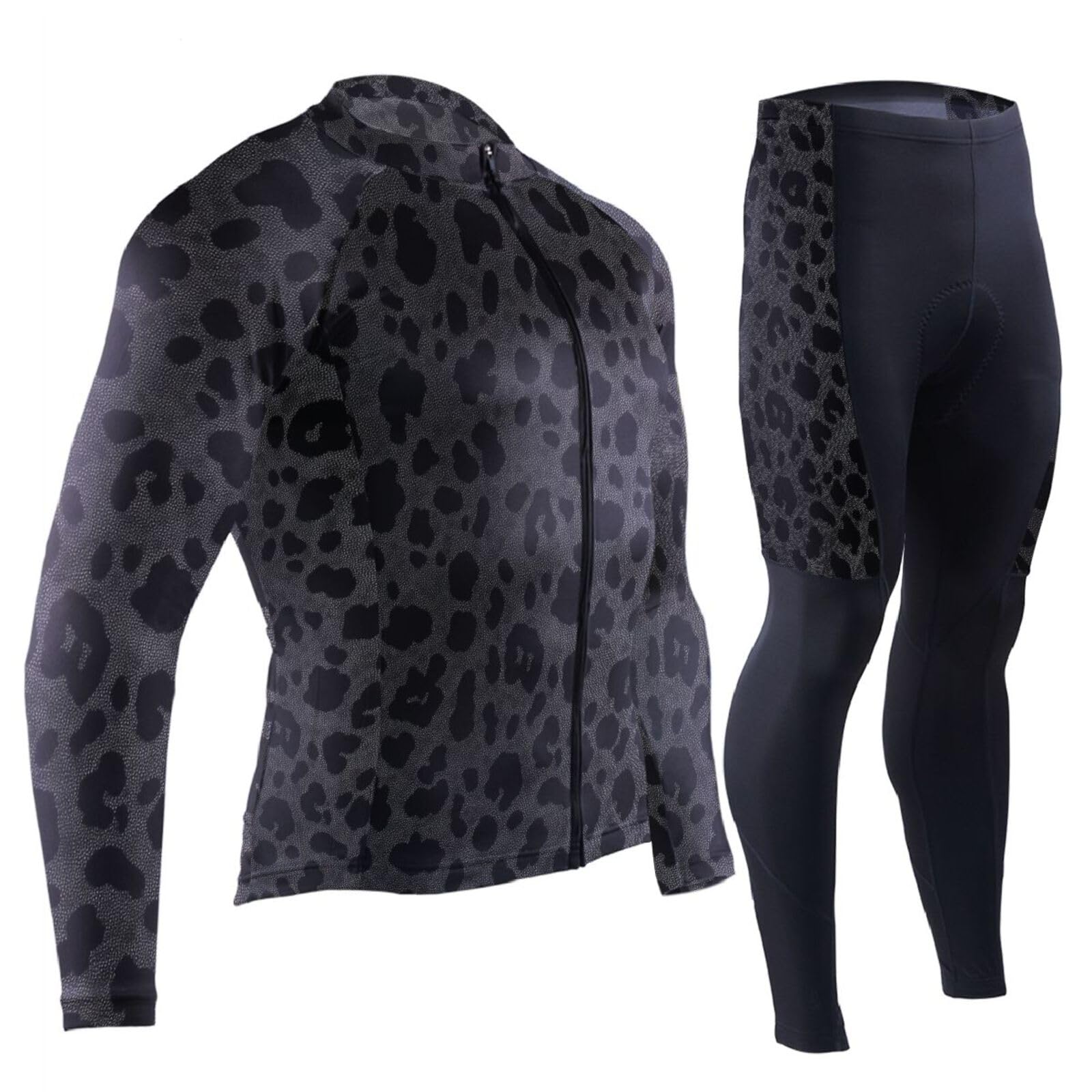Langarm-Radtrikot mit Taschen, atmungsaktiv, für Herren, 3D-gepolstert