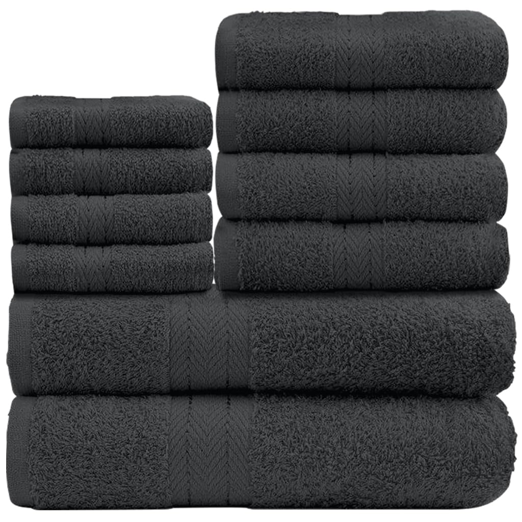 GC GAVENO CAVAILIA 10 Piece Towel Bale Set | Quick Drying Cotton Towel Highly Absorbent 450 GSM Charcoal Towels Set | Bathroom Towels Bale Set 4x Face 4x Hand 2x Bath Towels โ image 1