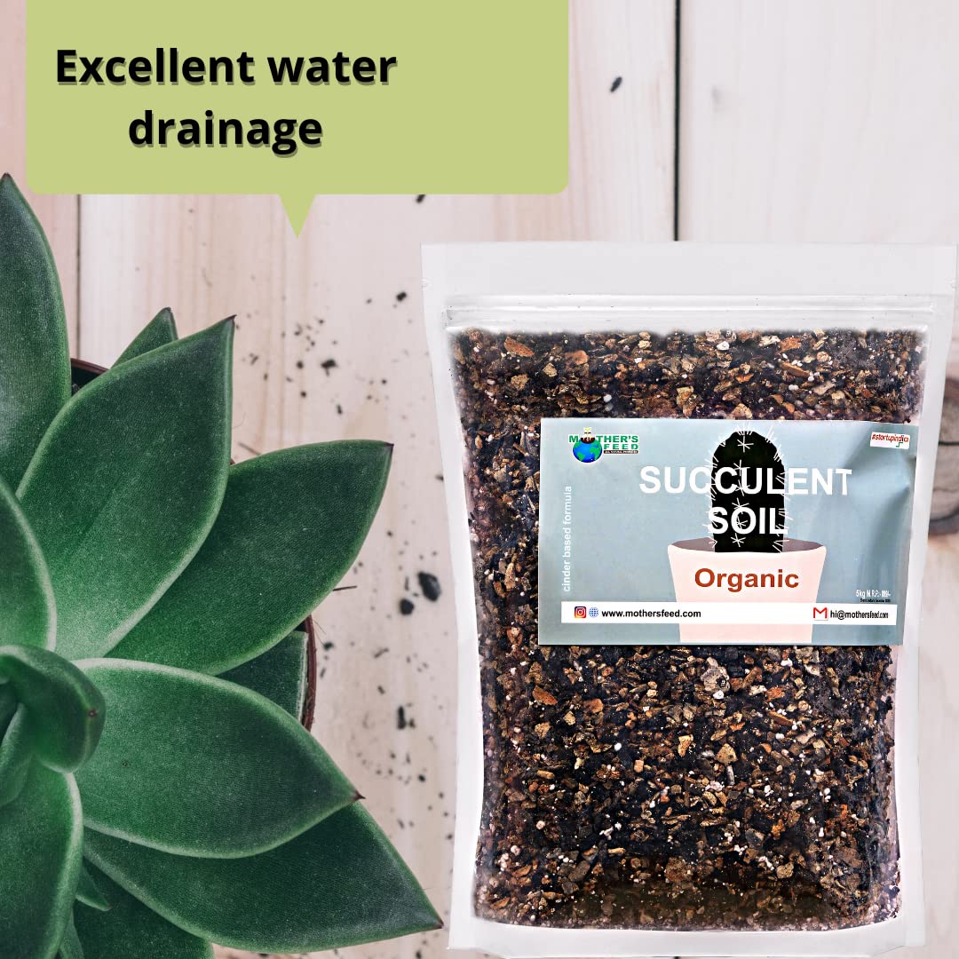 Mother's feed Organic Succulent Soil 5kg Granular (2-8mm) Potting Mix Contains Washed Cinder, Leaf Compost, Perlite,Neem Khali for All Less Water Indoor Plants i.e. Succulents, Cactus 4