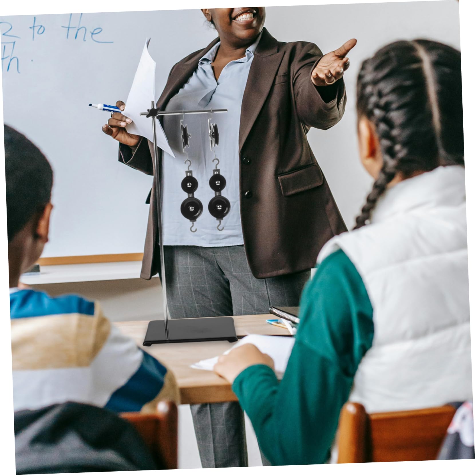 Alipis Juego de Poleas Didácticas Material de Plástico y Hierro para Experimentos de Física Herramienta Multifuncional Soporte para Aulas de Secundaria