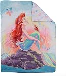 Disney Little Mermaid Toddler Bedding Set EXPRESSIONS (3 Piece Set, Fits Standard Crib Mattress) Includes Microfiber Reversible Comforter, Fitted Sheet, Pillowcase for Kids (Official Disney Product)