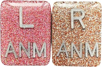 Rectangle Glitter Xray Markers, 3 Initials, X-ray Markers, Glitter