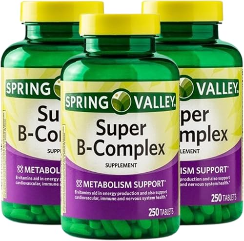 Unique Bundle Store Complejo súper vitamina B  250 tabletas, vitaminas del complejo B, complejo B, folato de biotina B12 B6, suplemento diario de