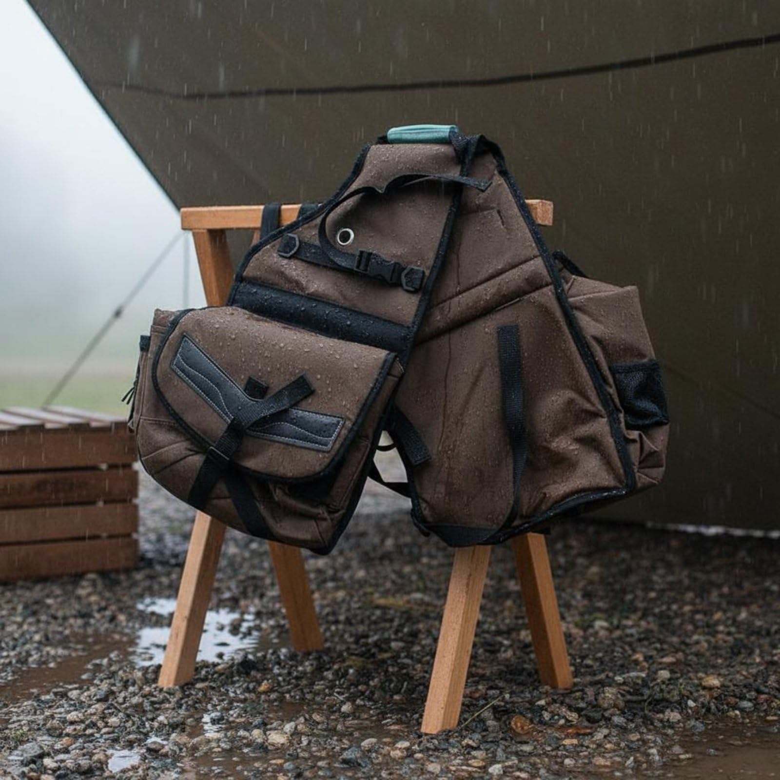 rockible Equestrian Storage Pack Satteltasche Pferd Reitertasche Reitausrüstung Aufbewahrung aus Canvas mit Stabilem Sitz Am Sattel für Kleine Utensilien für, Schwarz, Schwarz