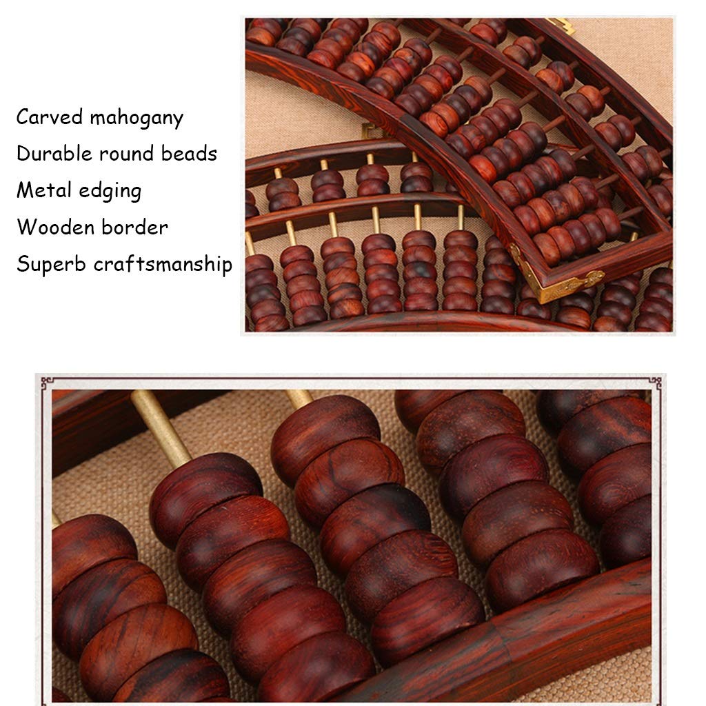 Boulier Standard à Chiffres, boulier en Bois, boulier en Forme d'éventail Artisanat Ornements boulier en séquoia Outil Traditionnel boulier Cadeaux d'affaires de Bureau(Brown B)