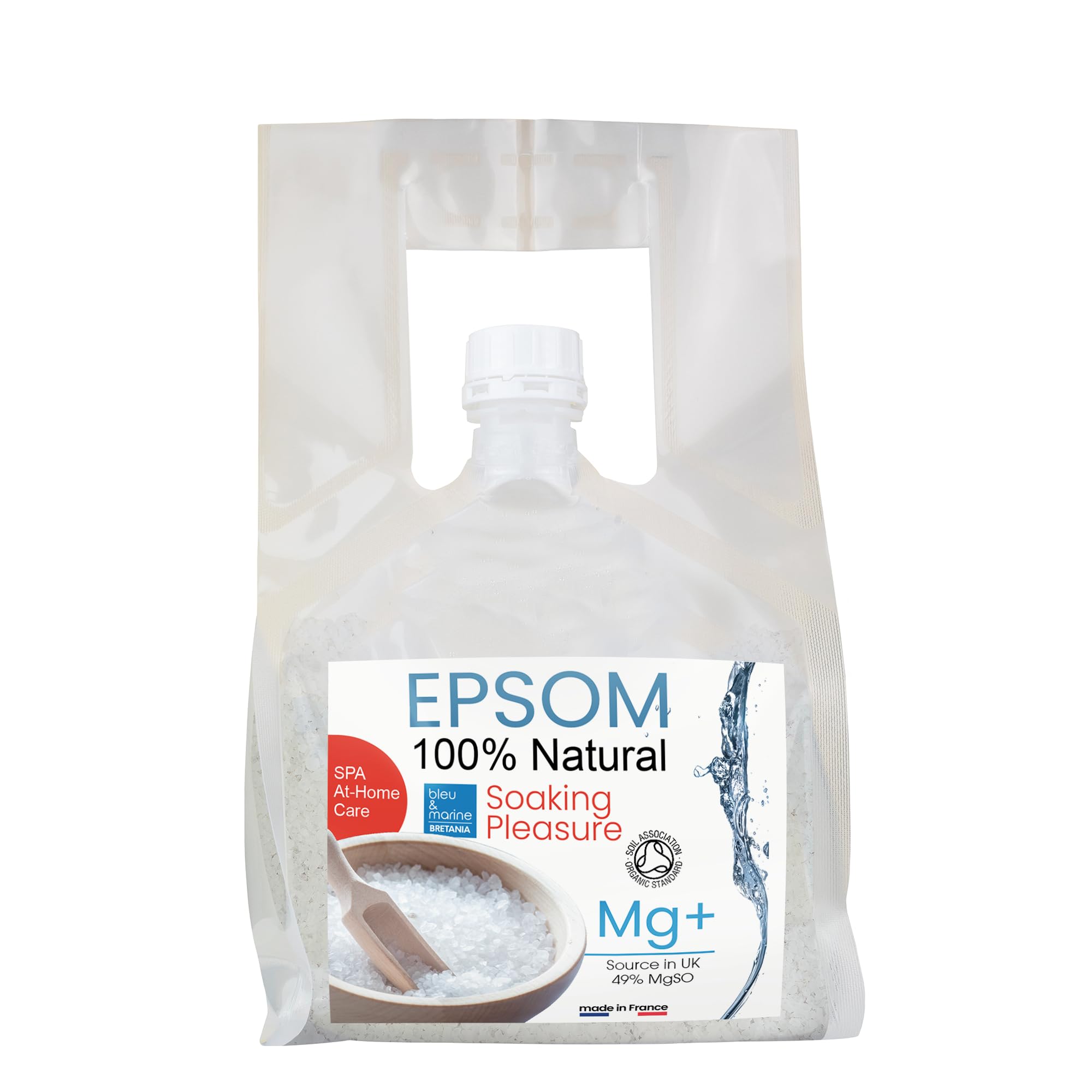 Bleu & Marine Bretania - Sels d'Epsom Magnésium Naturel 6kg | Bain de Pieds, Gommage Corporel, Masque Cheveux | Adoucit, Exfolie la Peau, Revitalise, 6kg
