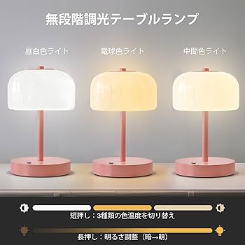 Amazon.co.jp : Gormena テーブルランプ ガラスシェード コードレス