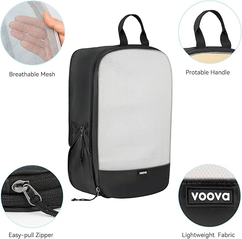 Vista 3 de Voova Juego de 6 cubos de embalaje de compresión, accesorios de viaje, bolsas organizadoras expandibles para llevar en la maleta, cubos de equipaje