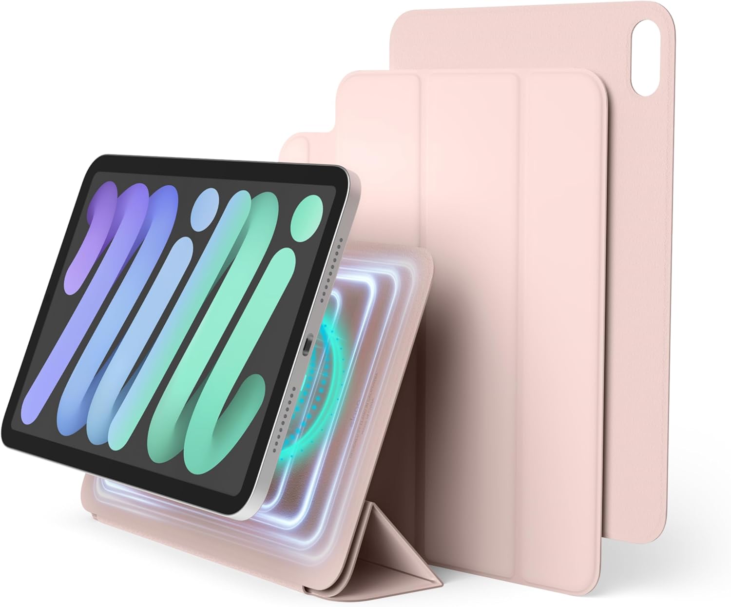 elago Case for iPad mini A17 Pro, 6th Generation - iPad Case with Magnetic Attachment to Metal Materials, Compatible with Apple iPad Pencil and elago’s Pencil case (Sand Pink)