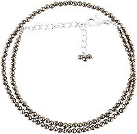 Vista 1 de Collar de choker de piedras preciosas naturales ZEMBIENCE, cuentas redondas facetas, joyería bañada en plata, cristales curativos, cumpleaños, hecha