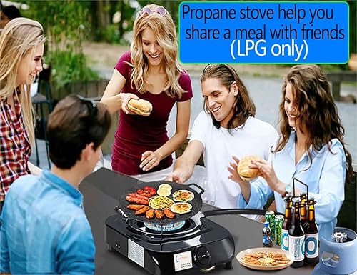 Miniatura 7 de Estufa de propano de un solo quemador con manguera LPG CSA de 13,000 BTU con quemador de propano único, protección de interruptor inteligente,