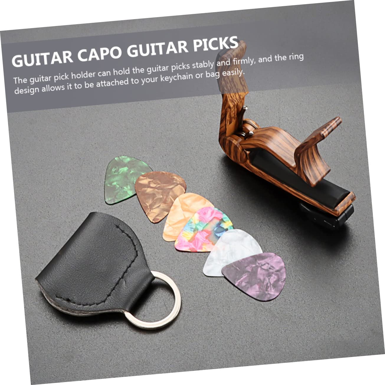 Milisten Guitar Capo and Picks Set Portable 8 Pieces for Teachers Players and Students
