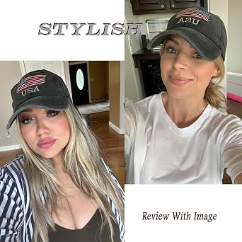 Washed American Flag Baseball Cap Adjustable Sun Dad Gift Hats for Unisex