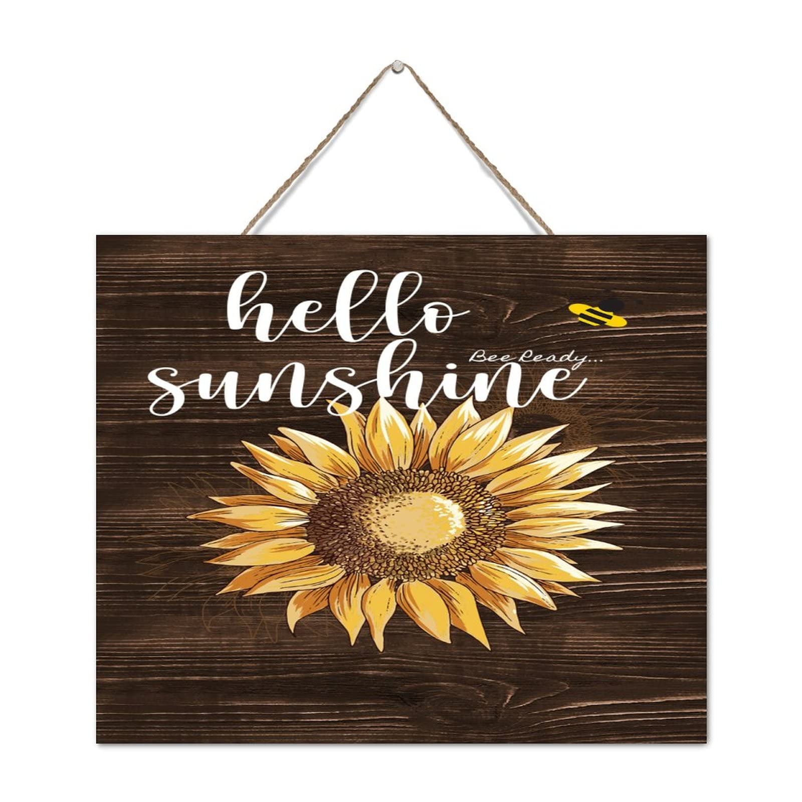Décoration murale en bois Hello Sunshine le cadeau de pendaison de crémaillère idéal