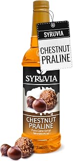 Syruvia Coffee Syrup, Chestnut Praline Flavored Syrup for Drinks, Lattes, and Desserts – 25.4 fl oz