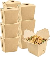Vista 11 de Restaurantware Bio Tek - Cajas chinas de 8 onzas para llevar, 25 cajas de comida a prueba de grasa, con bloqueo de pestañas, papel kraft