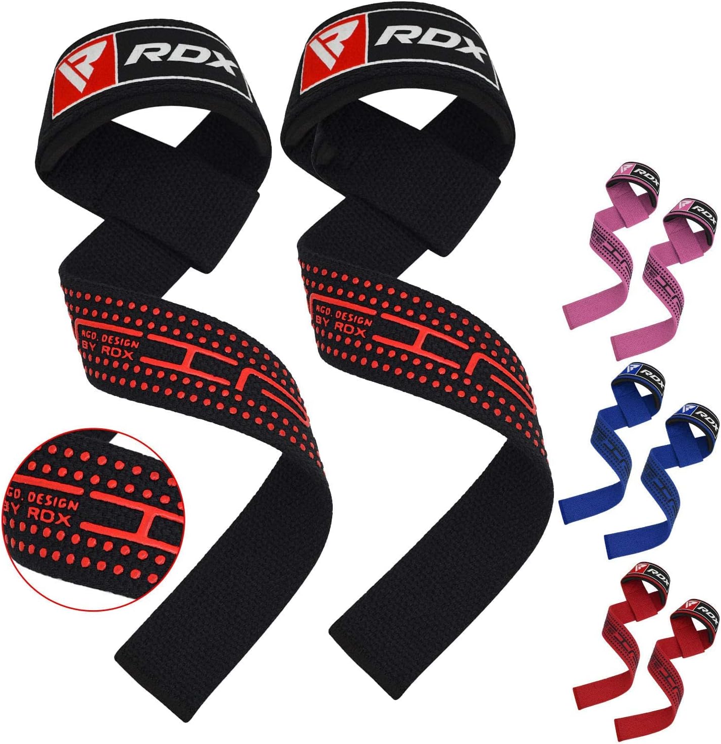 Lifting Straps for Weightlifting –100% Cotton Heavy Duty Gym Wrist Strap with 5MM Neoprene Padding, 60CM Anti-Slip Hand Grip Wraps for Deadlifts Powerlifting Workouts Strength Training, Men Women