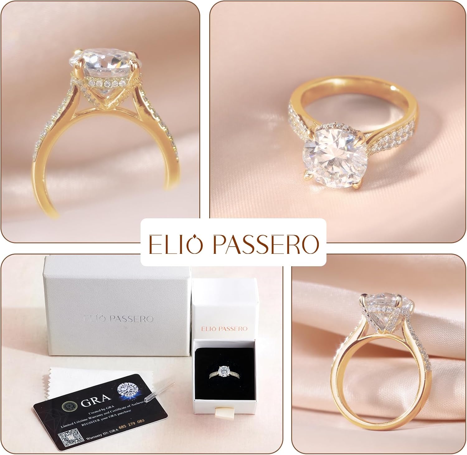 Moissanite Engagement Rings for Women,Promise Rings 925 Sterling Silver with 18K Yellow/White Gold Plated,D Color VVS1 Wedding Band Moissanite Ring 0.5/1/1.5/2/3/4CT - Image 4