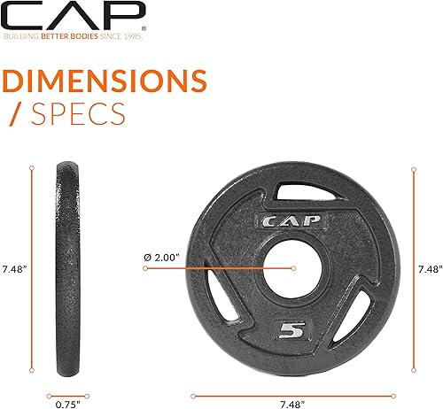 Miniatura 4 de CAP Barbell Placa de peso olímpica de 2 pulgadas Múltiples opciones