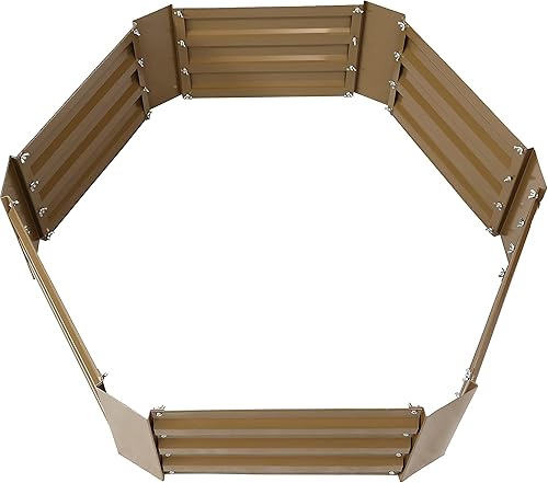 Miniatura 209 de Sunnydaze Cama de jardín de metal elevada de 11.75 pulgadas de alto, cama de jardín elevada galvanizada para exteriores para verduras y flores