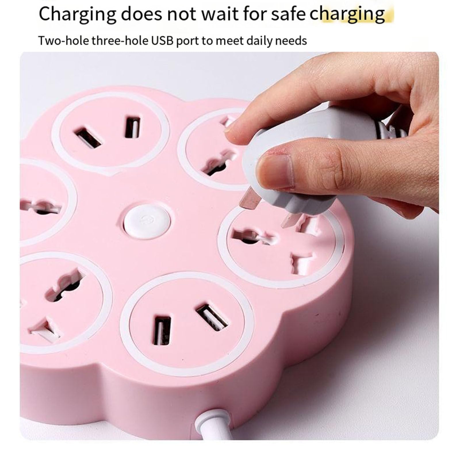 8-in-1-Steckdosenleiste mit 4 USB-Anschlüssen, 4-Wege-Mehrfachsteckdosen, 1,8/3/5/7/10 m Verlängerungskabel, geeignet für Reisen/Zuhause/Büro,B-5m