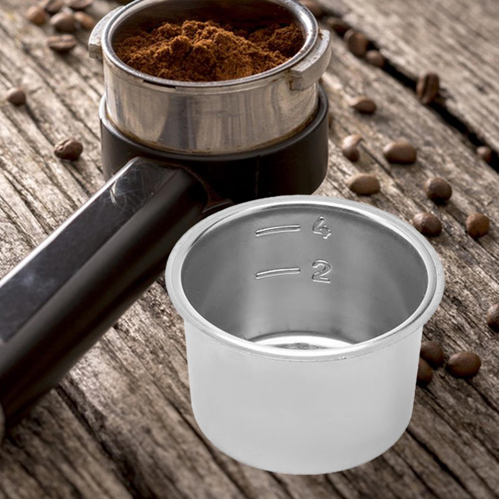3 Filtros de Café de Acero Inoxidable, Cesta Presurizada Reutilizable, Base Desmontable, Accesorio para Café, Ideal para Baristas, Cafeterías
