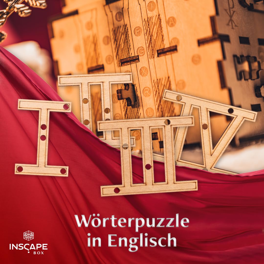 INSCAPE Caesar´s Riches - Rätselbox Holz - Puzzle Box - Escape Room Spiel Erwachsene und Kinder - Knobelspiele für Erwachsene - 3D Holzpuzzle - Cluebox - Denkspiele | Schweres Knobelspiel Aus Holz - Knifflige Mechanismen Für Erwachsene - Geburtstagsgesche