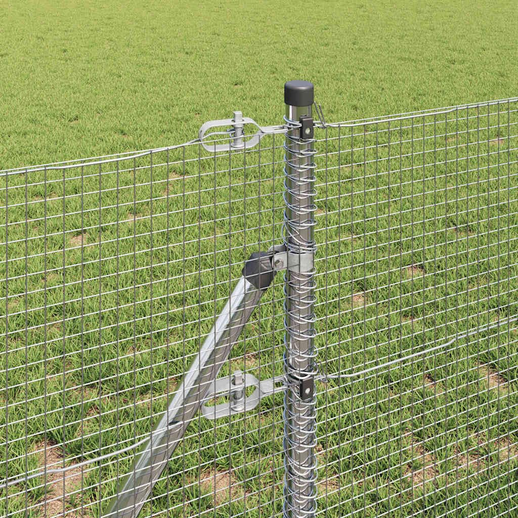 Zaunpfosten Set 2500 x 60 mm Silber 13 Stahl-Posts mit pulverbeschichteter Oberfläche Modernes Design und Wetterschutz für Garten Zaun Bau Balkon und Terrassenprojekte