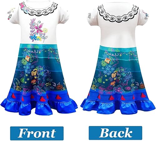 Miniatura 3 de Magwei Encanto Mirabel Isabella Dress Costume For Kids Girls, Isabela Madrigal Princess Dress Cosplay Halloween Dress Up Suit