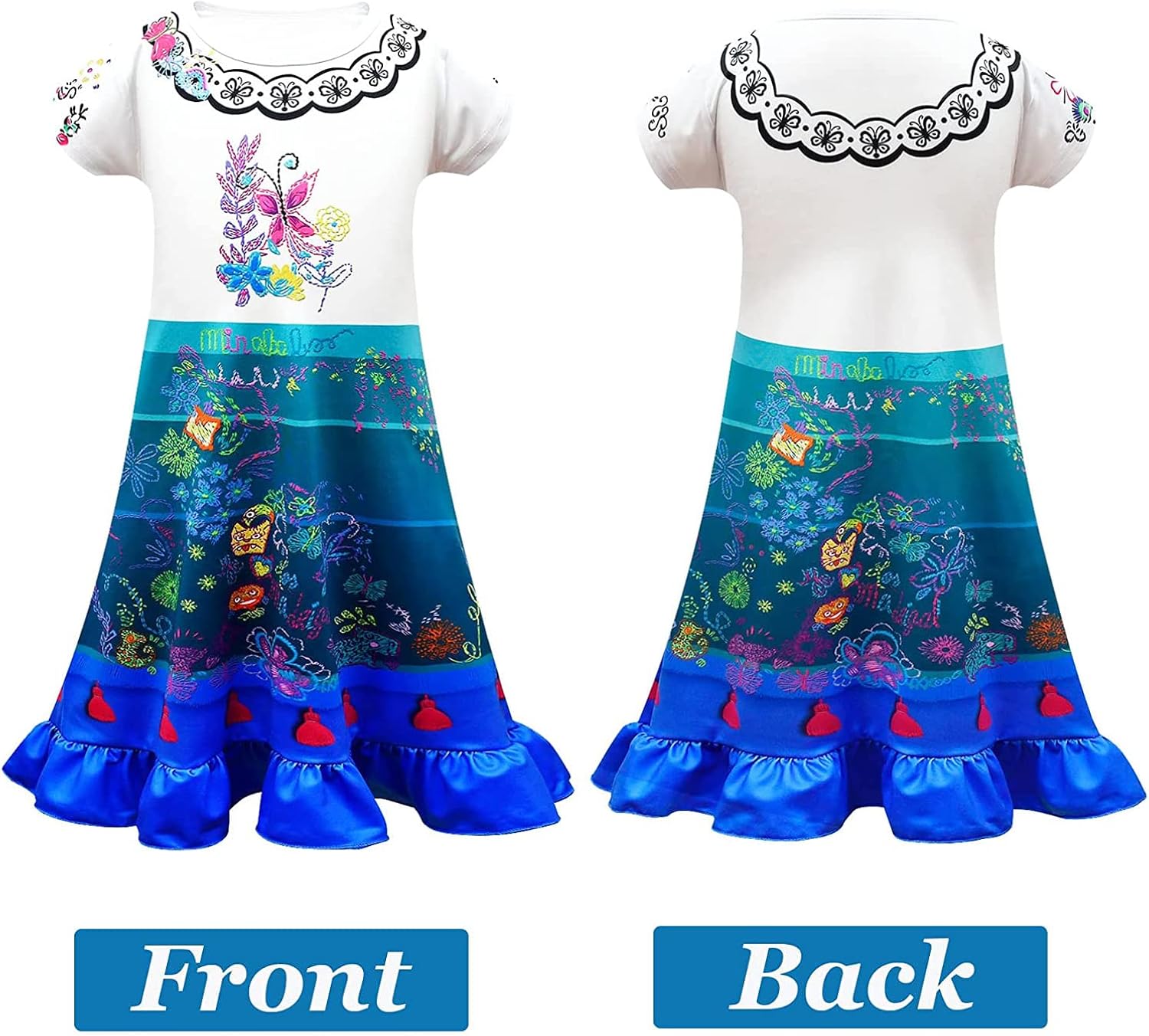 Miniatura 3 de Magwei Encanto Mirabel Isabella - Disfraz para niños y niñas, vestido de princesa Isabela Madrigal para cosplay, disfraz de Halloween