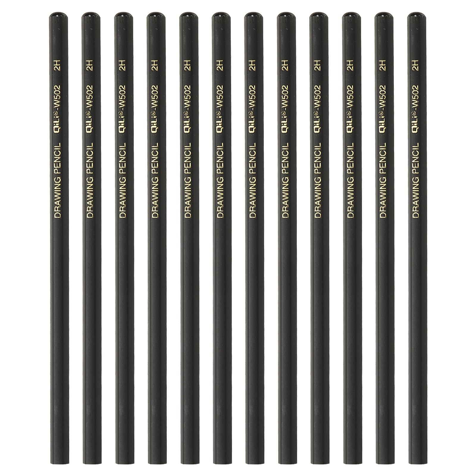 PATIKIL 12Pcs 2H Drawing Pencils for Sketching, Hexagonal Sketch Pencils for Drawing Writing Art Sketching Artists Beginners, Black