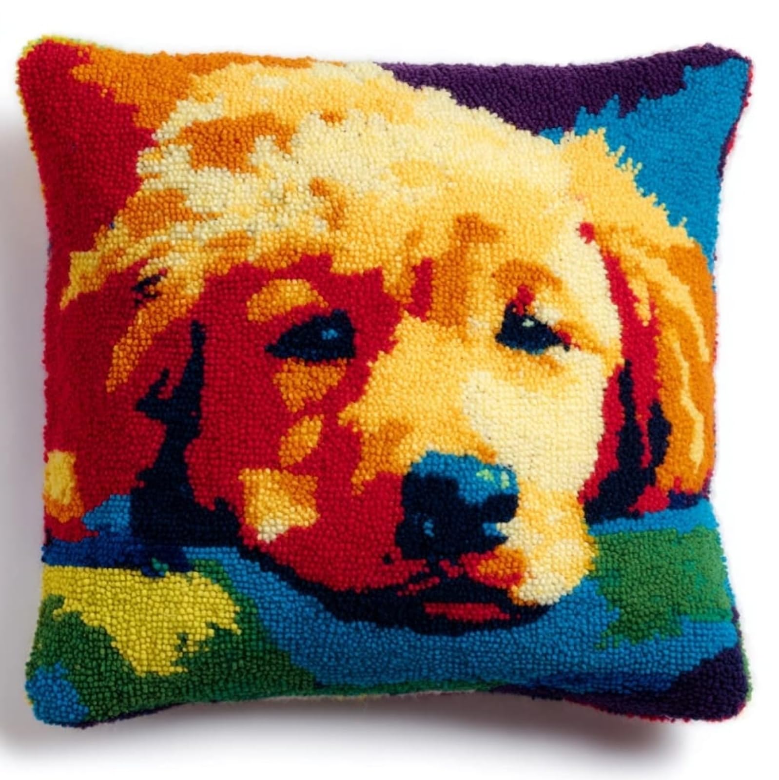 AxiangziK Latch Hook Kits 17x17in,Golden Retriever,Animal Dog