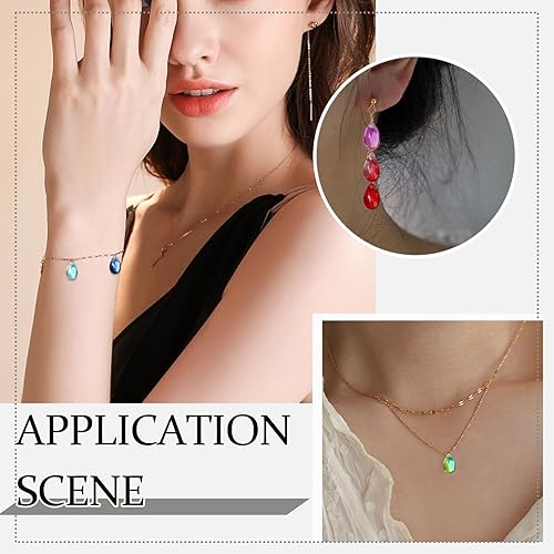 Miniatura 6 de Ipotkitt Dijes para hacer joyas, dijes de cristal surtidos para manualidades, collares, pulseras, aretes, suministros de manualidades, Sin gemas.