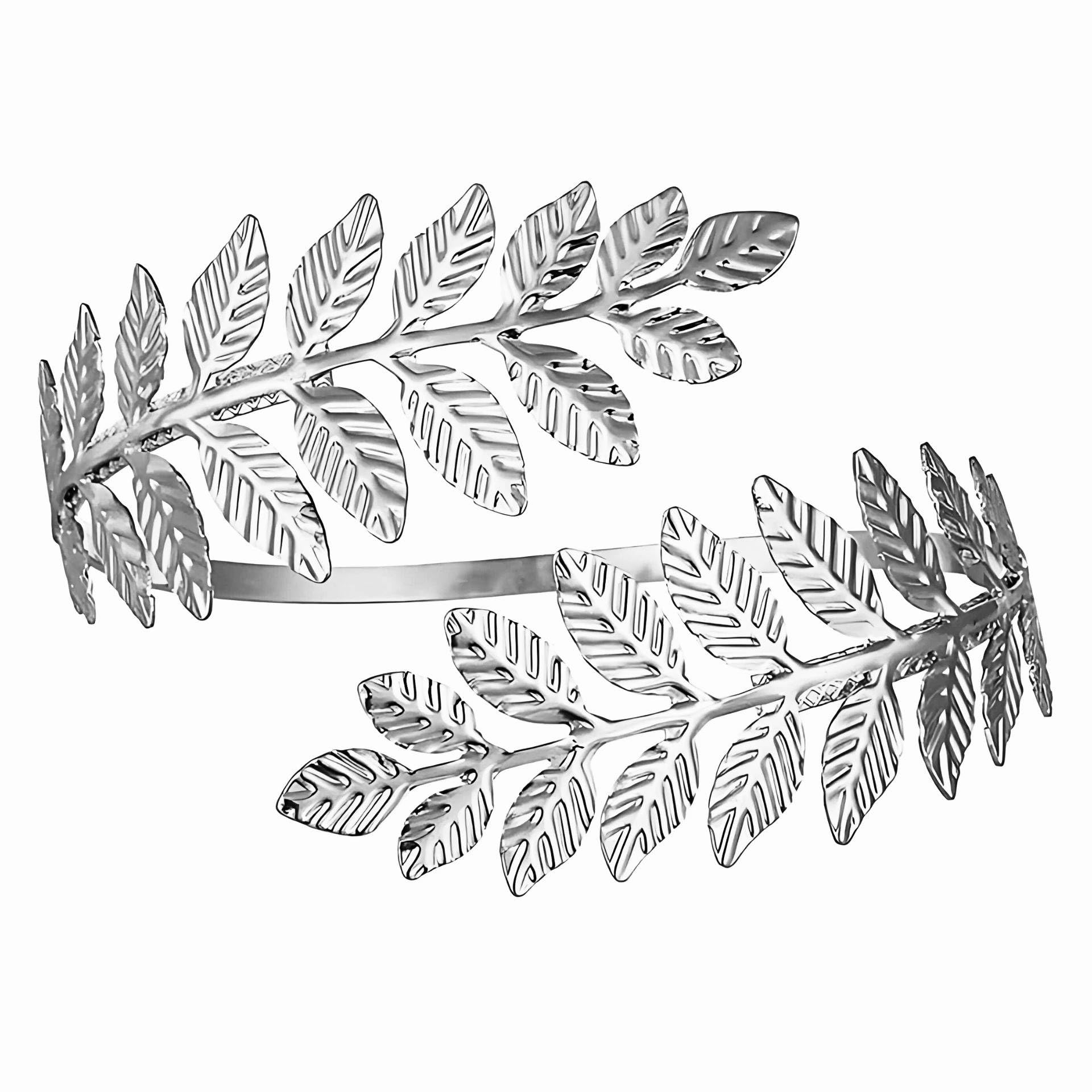 via mazzini Silver Plated Parties/Wedding Elysian Leaves Wrap Upper Arm Bracelet Armlet Cuff Band Bangle For Women And Girls (Bracelet0596) 1 Pc-picture-27