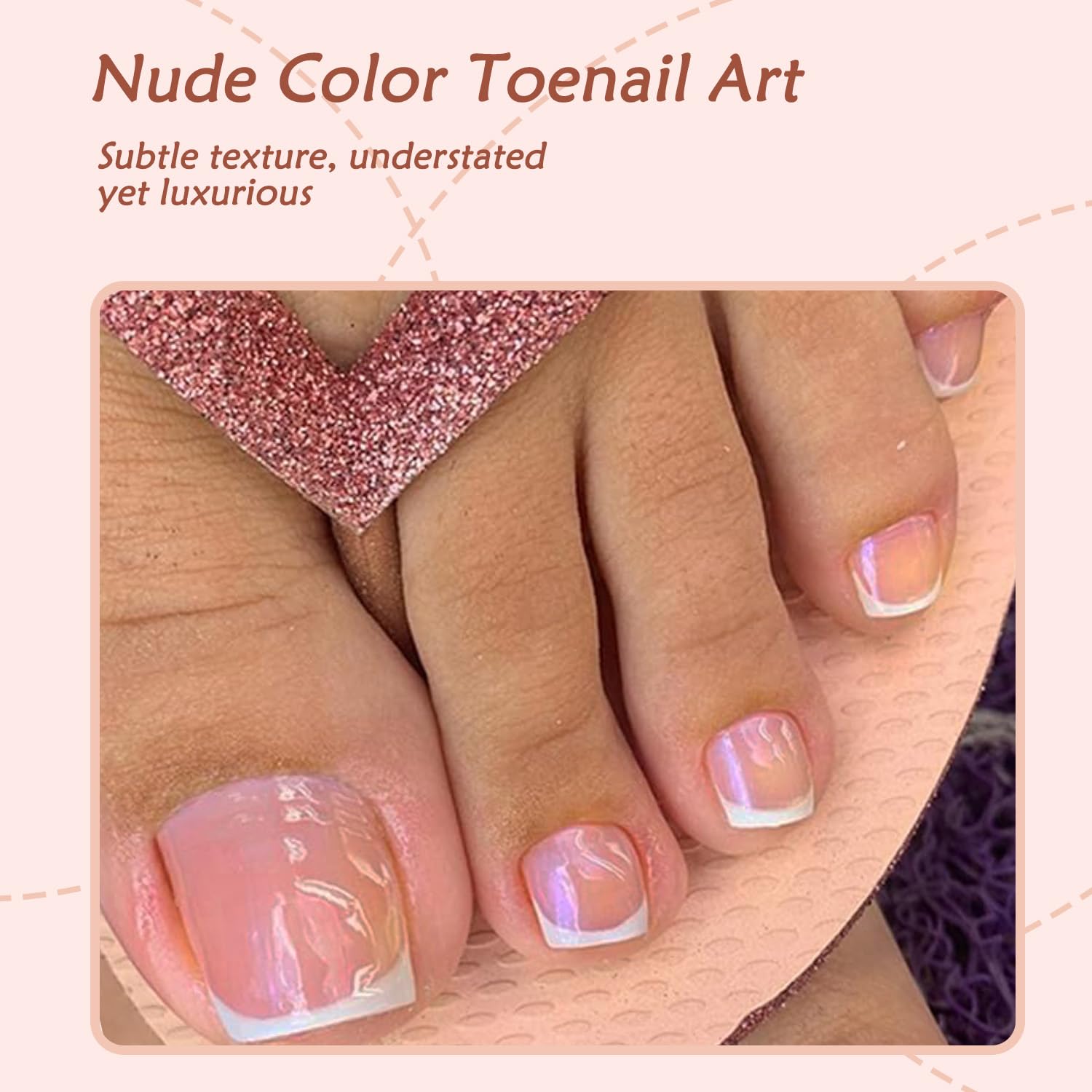 120Pcs False Toenails Set, Natural French Tip Press On Nails - Image 4